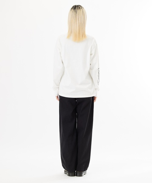 X-girl（エックスガール）の「FACE & LOGO STITCH L/S TEE（Tシャツ/カットソー・レディース・ブラック/ホワイト/ピンク・S/M/XL/L）」の20枚目の写真