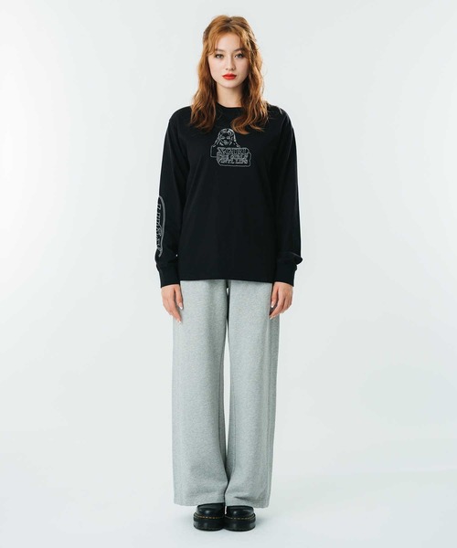 X-girl（エックスガール）の「FACE & LOGO STITCH L/S TEE（Tシャツ/カットソー・レディース・ブラック/ホワイト/ピンク・S/M/XL/L）」の14枚目の写真