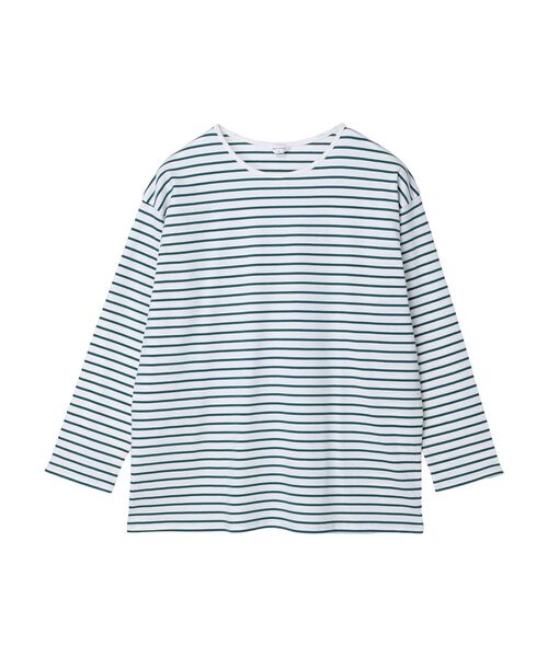 AMERICAN HOLIC(アメリカンホリック)の「クルーネックボーダーロングプルオーバー(Tシャツ/カットソー・レディース・ピンク/ネイビー/サックスブルー/ミント/グリーン/ラベンダー/ブルーグリーン/ブラック・M/L)」の14枚目の写真