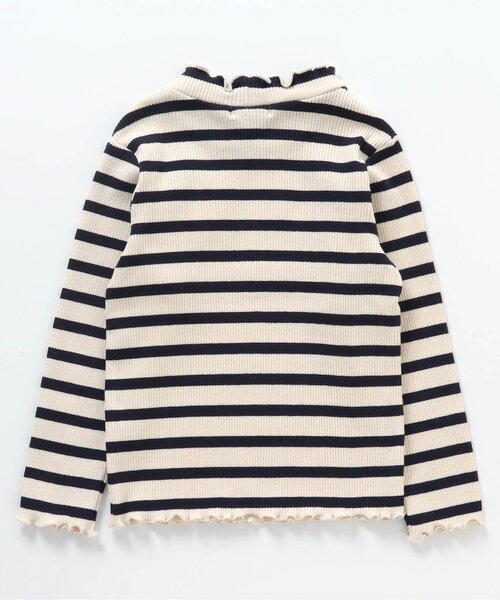 BREEZE（ブリーズ）の「ボーダーリブロンT（Tシャツ/カットソー・キッズ・ライム/ピンク/イエロー/ネイビー/ラベンダー・110/120/80/130/90/100/140）」の7枚目の写真