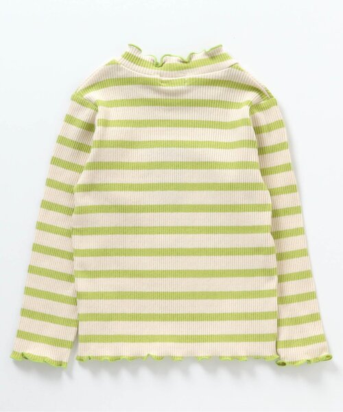 BREEZE（ブリーズ）の「ボーダーリブロンT（Tシャツ/カットソー・キッズ・ライム/ピンク/イエロー/ネイビー/ラベンダー・110/120/80/130/90/100/140）」の9枚目の写真