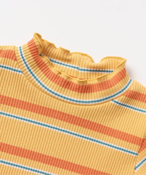 BREEZE（ブリーズ）の「ボーダーリブロンT（Tシャツ/カットソー・キッズ・ライム/ピンク/イエロー/ネイビー/ラベンダー・110/120/80/130/90/100/140）」の16枚目の写真