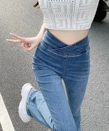ハイウエストストレッチデニムパンツ