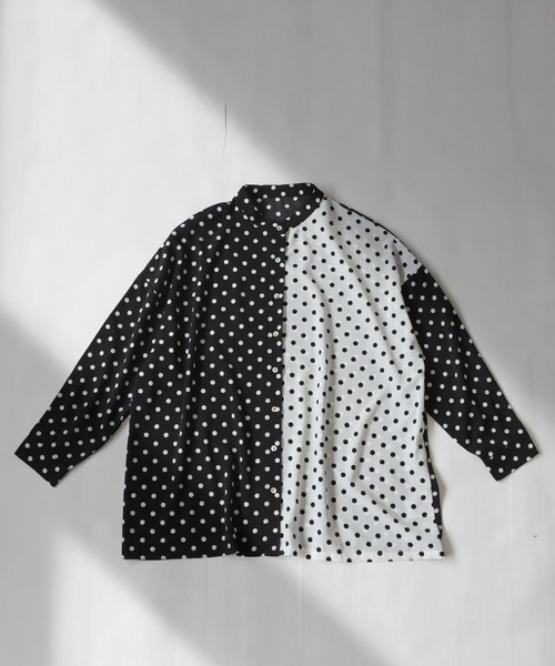 antiqua（アンティカ）の「マニッシュドット柄シャツ（シャツ/ブラウス・レディース・ブラック/マルチ・FREE）」の21枚目の写真