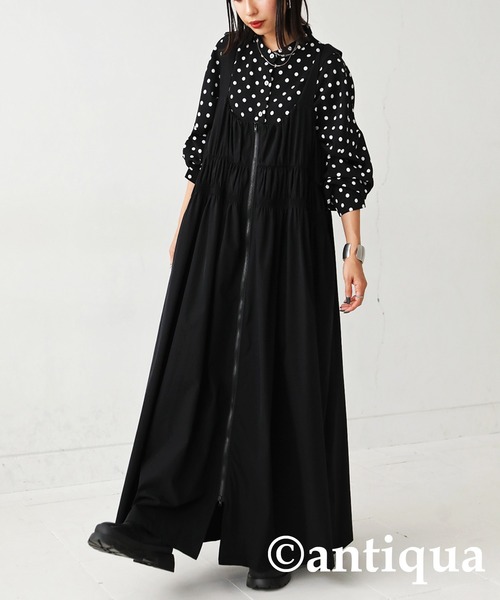 antiqua（アンティカ）の「マニッシュドット柄シャツ（シャツ/ブラウス・レディース・ブラック/マルチ・FREE）」の8枚目の写真