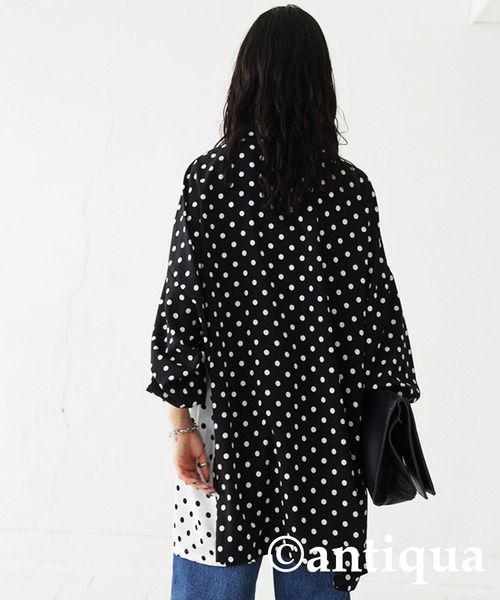 antiqua（アンティカ）の「マニッシュドット柄シャツ（シャツ/ブラウス・レディース・ブラック/マルチ・FREE）」の19枚目の写真