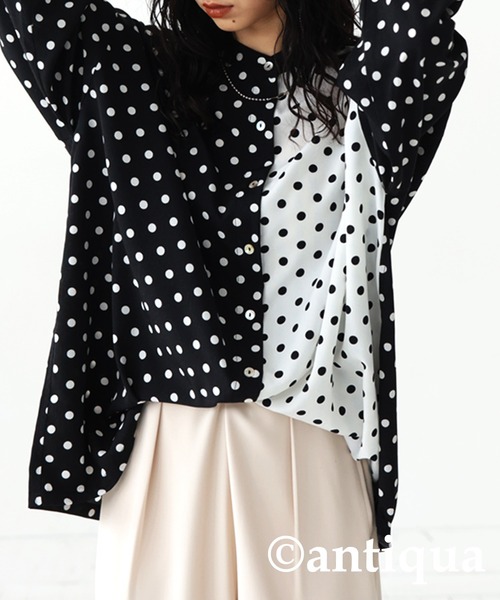 antiqua（アンティカ）の「マニッシュドット柄シャツ（シャツ/ブラウス・レディース・ブラック/マルチ・FREE）」の17枚目の写真