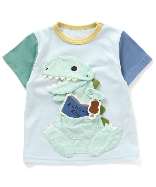 BIT'Z（ビッツ）の「4色2柄恐竜マスコットギミックTシャツ（Tシャツ/カットソー・キッズ・レモンイエロー/ベージュ/キナリ/ミント・95/100/90/120/80/110）」の3枚目の写真