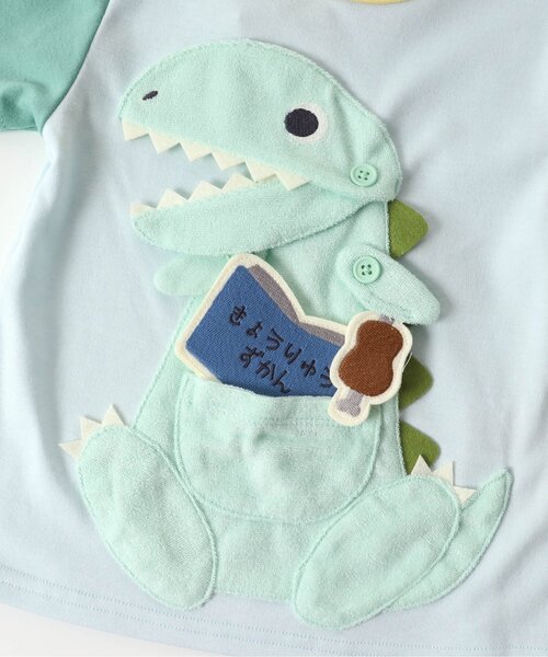 BIT'Z（ビッツ）の「4色2柄恐竜マスコットギミックTシャツ（Tシャツ/カットソー・キッズ・レモンイエロー/ベージュ/キナリ/ミント・95/100/90/120/80/110）」の14枚目の写真