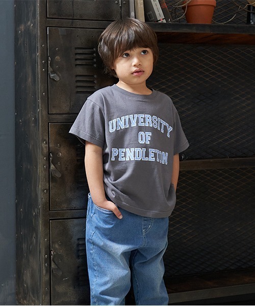 b・ROOM（ビールーム）の「【型崩れしないやわらかコットン】選べる10パターンオリジナルプリントTシャツ（Tシャツ/カットソー・キッズ・パープル/グレイッシュベージュ/アイボリー/グリーン/ネイビー/チャコール/ミント/モカ/ブルーグレー/イエロー・110cm/120cm/130cm/140cm/100cm/150cm）」の20枚目の写真