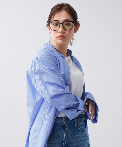 Zoff（ゾフ）の「ウェリントン型 クリアレンズサングラス｜Zoff UV (UV100%カット) ｜ 黒縁メガネ（メガネ・レディース・ブラック/ダークグレー・FREE）」の13枚目の写真