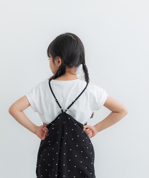 coca（coca）（コカ）の「キッズ　親子お揃いドット柄サロペット（サロペット/オーバーオール・キッズ・ブラック・100/110/120/130/140）」の3枚目の写真