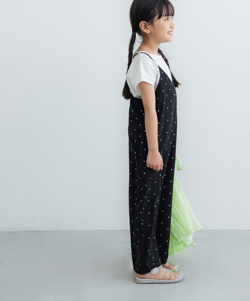 coca（coca）（コカ）の「キッズ　親子お揃いドット柄サロペット（サロペット/オーバーオール・キッズ・ブラック・100/110/120/130/140）」の4枚目の写真