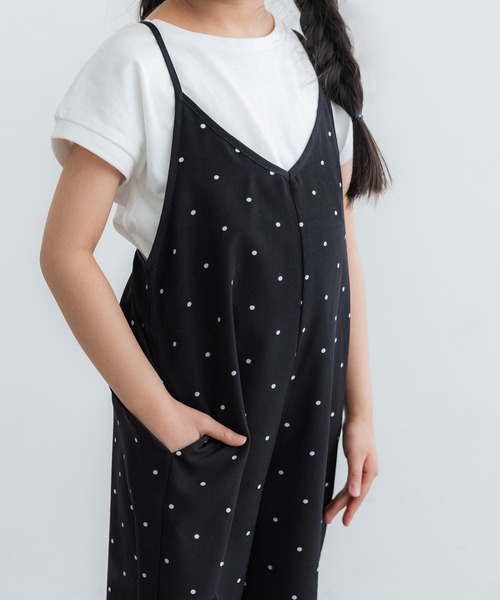 coca（coca）（コカ）の「キッズ　親子お揃いドット柄サロペット（サロペット/オーバーオール・キッズ・ブラック・100/110/120/130/140）」の6枚目の写真