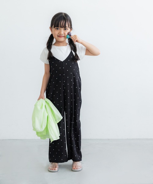 coca（coca）（コカ）の「キッズ　親子お揃いドット柄サロペット（サロペット/オーバーオール・キッズ・ブラック・100/110/120/130/140）」の8枚目の写真