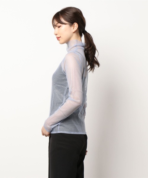 I am I in fact...(アイアムアイインファクト)の「Glitter tulle タートルインナー(Tシャツ/カットソー・レディース・ホワイト/サックスブルー/オレンジ/シルバー/ピンク・FREE)」の14枚目の写真