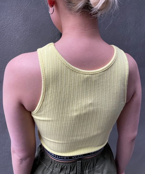 CIAOPANIC（チャオパニック）の「【GEM】ロゴゴムクロップドタンクトップ/カップ付き（タンクトップ・レディース・ブラック/イエロー・FREE）」の13枚目の写真