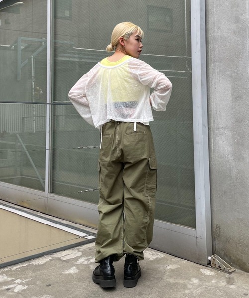 CIAOPANIC（チャオパニック）の「【GEM】ロゴゴムクロップドタンクトップ/カップ付き（タンクトップ・レディース・ブラック/イエロー・FREE）」の3枚目の写真