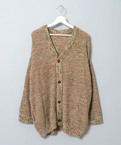 Revo.（レボ）の「Revo. 畦編み 5Gニット ボリュームスリーブ ルーズカーディガン（カーディガン/ボレロ・メンズ・ネイビー/ブラック系その他/パープル/グリーン/グリーン系その他/ベージュ系その他/ブルー/グレー/ダークオレンジ/ブラック/マスタード/ワイン・2/1）」の5枚目の写真