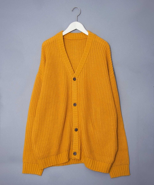 Revo.（レボ）の「Revo. 畦編み 5Gニット ボリュームスリーブ ルーズカーディガン（カーディガン/ボレロ・メンズ・ネイビー/ブラック系その他/パープル/グリーン/グリーン系その他/ベージュ系その他/ブルー/グレー/ダークオレンジ/ブラック/マスタード/ワイン・2/1）」の10枚目の写真