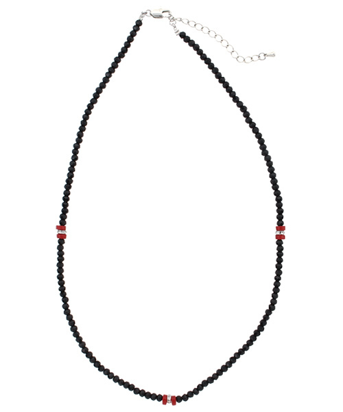 VENCEEXCHANGE(ヴァンスエクスチェンジ)の「CONブラックビーズネックレス(ネックレス・メンズ・レッド/ライトブルー/ブラウン・FREE)」の3枚目の写真