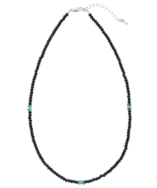 VENCEEXCHANGE(ヴァンスエクスチェンジ)の「CONブラックビーズネックレス(ネックレス・メンズ・レッド/ライトブルー/ブラウン・FREE)」の1枚目の写真