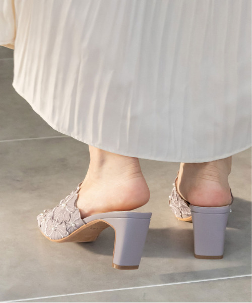 RANDA｜フラワーカットミュールパンプス | Rakuten Fashion(楽天