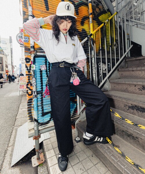 BEN DAVIS（ベンデイビス）の「【23SS】【BEN DAVIS/ベン デイヴィス】HALF ZIP POLO TEE /別注/ハーフジップポロプルオーバー/ハーフジップTシャツ/ワンポイント刺繍/ユニセックス【限定展開】（Tシャツ/カットソー・メンズ・オレンジ/ホワイト/ライトグレー/ブラック・SMALL/MEDIUM/LARGE/X-LARGE）」の10枚目の写真