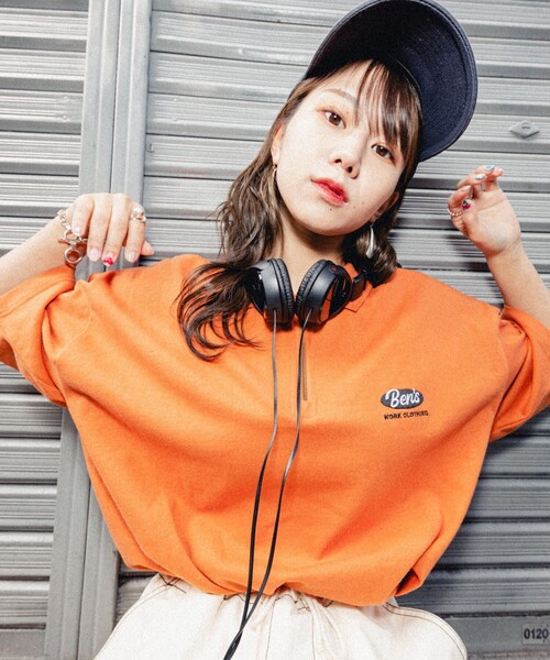 BEN DAVIS（ベンデイビス）の「【23SS】【BEN DAVIS/ベン デイヴィス】HALF ZIP POLO TEE /別注/ハーフジップポロプルオーバー/ハーフジップTシャツ/ワンポイント刺繍/ユニセックス【限定展開】（Tシャツ/カットソー・メンズ・オレンジ/ホワイト/ライトグレー/ブラック・SMALL/MEDIUM/LARGE/X-LARGE）」の17枚目の写真