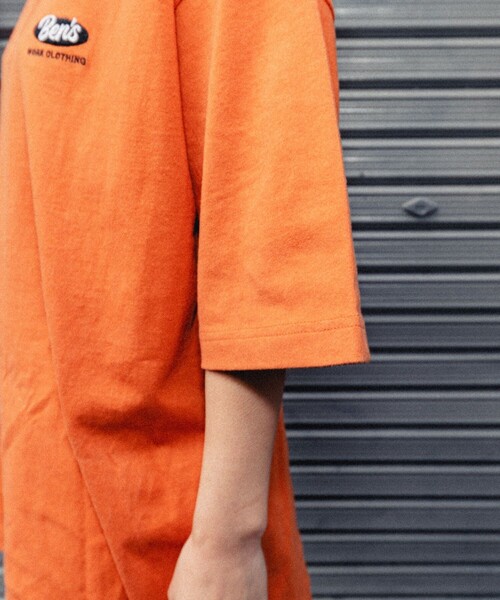 BEN DAVIS（ベンデイビス）の「【23SS】【BEN DAVIS/ベン デイヴィス】HALF ZIP POLO TEE /別注/ハーフジップポロプルオーバー/ハーフジップTシャツ/ワンポイント刺繍/ユニセックス【限定展開】（Tシャツ/カットソー・メンズ・オレンジ/ホワイト/ライトグレー/ブラック・SMALL/MEDIUM/LARGE/X-LARGE）」の22枚目の写真