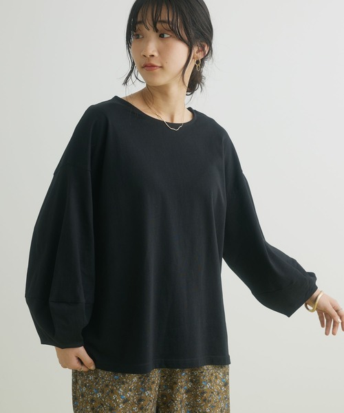 CRAFT STANDARD BOUTIQUE(クラフトスタンダードブティック)の「バルーンスリーブプルオーバー(Tシャツ/カットソー・レディース・ブラック/ホワイト/モカ/ラベンダー・FREE)」の2枚目の写真