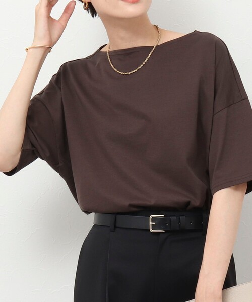NOLLEY’S（ノーリーズ）の「MY STANDARD Tシャツ（Tシャツ/カットソー・レディース・ホワイト/ホワイト系その他5/ベビーピンク/レッド系その他4/ブラック/ホワイト系その他6/ブラウン/レッド系その他3/グレイッシュベージュ/オレンジ・1/2）」の6枚目の写真