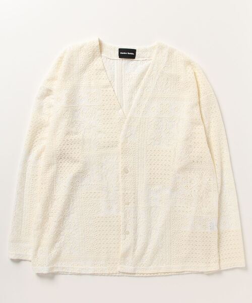 DANKE SCHON(ダンケシェーン)の「Dankeschon/ダンケシェーン/2TONE LACE CARDIGAN(カーディガン/ボレロ・メンズ・ホワイト/ベージュ/ネイビー・F)」の7枚目の写真