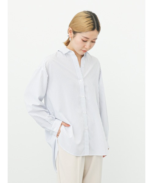 Samansa Mos2 blue（サマンサモスモスブルー）の「マルチスタイルシャツ（シャツ/ブラウス・レディース・ベージュ/ネイビー/チャコール/ブラック/サックスブルー/オフホワイト/ブルー・MEDIUM/LARGE）」の7枚目の写真