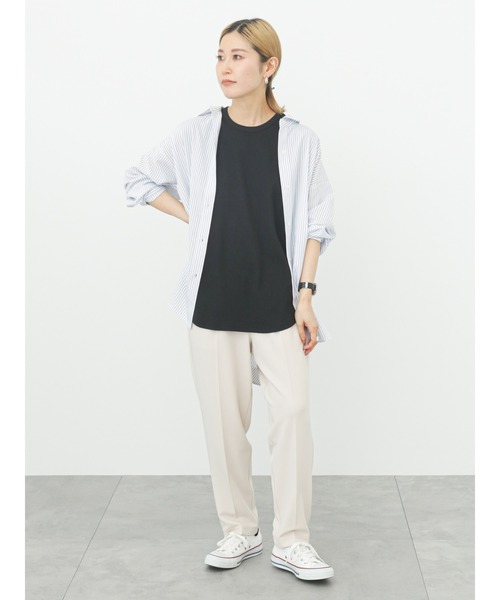 Samansa Mos2 blue（サマンサモスモスブルー）の「マルチスタイルシャツ（シャツ/ブラウス・レディース・ベージュ/ネイビー/チャコール/ブラック/サックスブルー/オフホワイト/ブルー・MEDIUM/LARGE）」の15枚目の写真