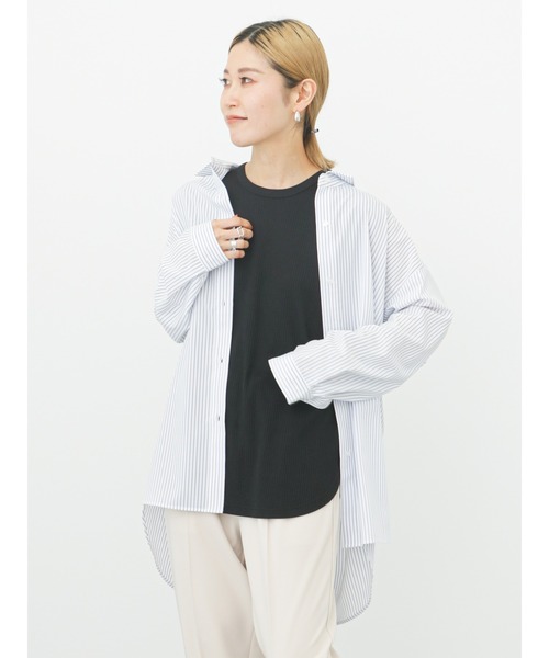 Samansa Mos2 blue（サマンサモスモスブルー）の「マルチスタイルシャツ（シャツ/ブラウス・レディース・ベージュ/ネイビー/チャコール/ブラック/サックスブルー/オフホワイト/ブルー・MEDIUM/LARGE）」の22枚目の写真