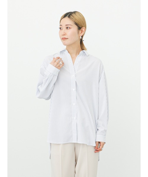 Samansa Mos2 blue（サマンサモスモスブルー）の「マルチスタイルシャツ（シャツ/ブラウス・レディース・ベージュ/ネイビー/チャコール/ブラック/サックスブルー/オフホワイト/ブルー・MEDIUM/LARGE）」の16枚目の写真