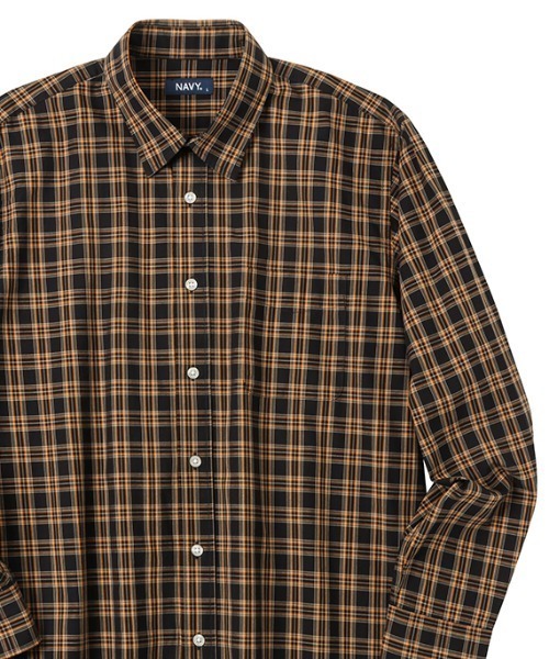 NAVY(ネイビー)の「ブロードチェックレギュラーカラーシャツ(シャツ/ブラウス・メンズ・レッド/オレンジ/ホワイト×グリーン/ブラウン/ブラック×グリーン・M/L/XL/S)」の21枚目の写真