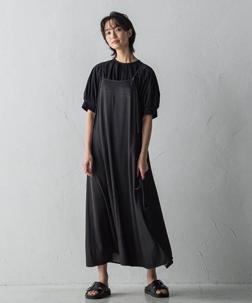 socolla（ソコラ）の「【socolla】【WEB別注】デニムキャミソールワンピース（ワンピース・レディース・ブラック/ネイビー・M）」の8枚目の写真