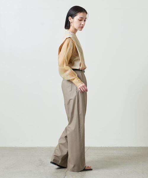 MARW UNITED ARROWS（マルゥ ユナイテッドアローズ）の「＜MARW UNITED ARROWS＞シアー コンビ ブラウス（シャツ/ブラウス・レディース・ホワイト/ベージュ/ブラック・FREE）」の4枚目の写真