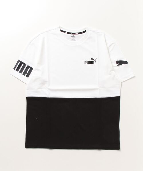 PUMA（プーマ）の「プーマ PUMA PUMA POWER カラーブロック Tシャツ_（Tシャツ/カットソー・メンズ・ホワイト/ネイビー系/ネイビー/ベージュ・M/L/3L/LL/S）」の2枚目の写真