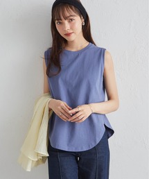 【26SS新色追加】〈Beautiful Cotton 綿100%〉UVカット/接触冷感 ラウンドヘム無地タンクトップ レギュラー丈