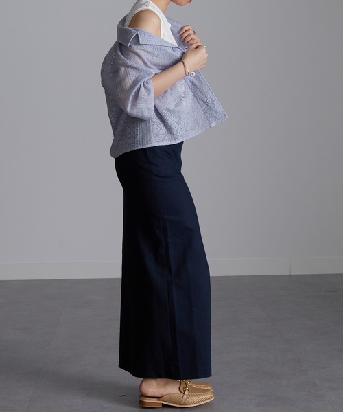 RANAN（ラナン）の「〈Beautiful Cotton　綿100％〉UVカット/接触冷感　ラウンドヘム無地タンクトップ　レギュラー丈（タンクトップ・レディース・ライトグレー/チャコール/ブラック/オフホワイト/オレンジ系その他/ダークブラウン/その他/パープル・L/LL/M）」の15枚目の写真