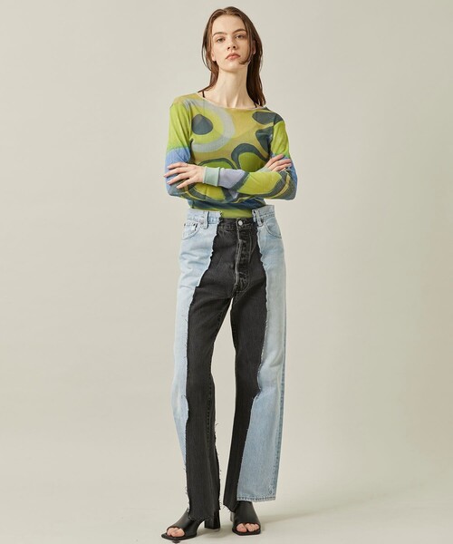 Cycle/サイクル】スプリットアメーバスキントップス（Tシャツ