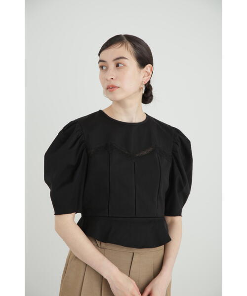 JILL STUART(ジルスチュアート)の「◆レースドッキングカットソートップス(Tシャツ/カットソー・レディース・ブラック/ホワイト・FREE)」の8枚目の写真
