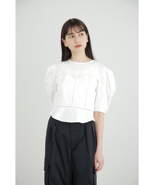 JILL STUART(ジルスチュアート)の「◆レースドッキングカットソートップス(Tシャツ/カットソー・レディース・ブラック/ホワイト・FREE)」の14枚目の写真