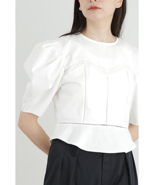 JILL STUART(ジルスチュアート)の「◆レースドッキングカットソートップス(Tシャツ/カットソー・レディース・ブラック/ホワイト・FREE)」の21枚目の写真