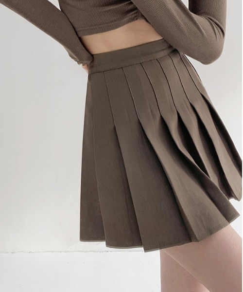 ibeul_（イベール）の「ワイドプリーツミニスカート（スカート・レディース・ホワイト/ブラック/ブラウン/グレー・M/S/L）」の19枚目の写真