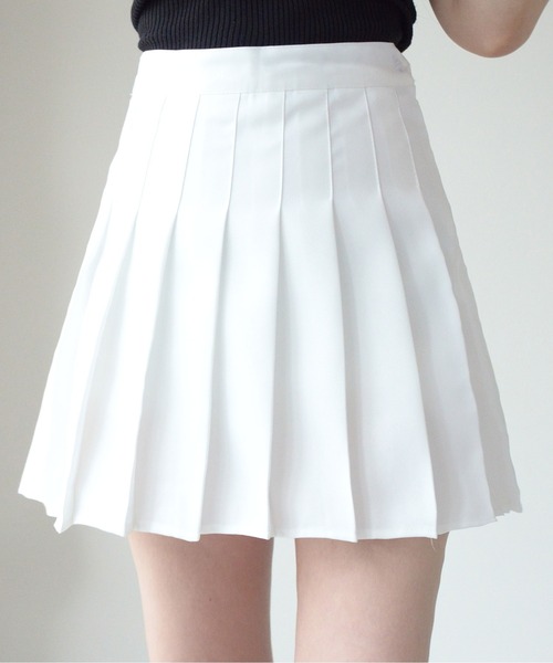 ibeul_（イベール）の「ワイドプリーツミニスカート（スカート・レディース・ホワイト/ブラック/ブラウン/グレー・M/S/L）」の9枚目の写真
