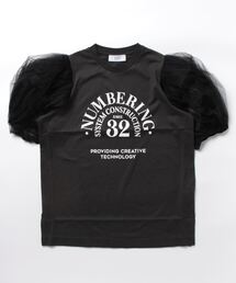ADAM ET ROPE' | 【WEB限定(一部店舗展開あり)】チュールスリーブプリントTEE(Tシャツ/カットソー)